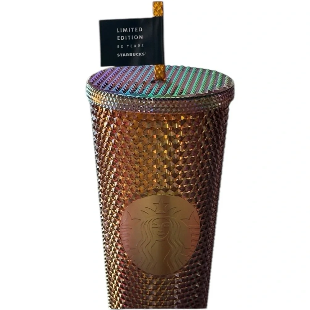 Starbucks Gold Studded Tumbler 24oz Venti 50th Anniversary Gold Limited Edition